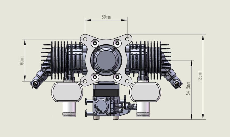 STINGER 40cc Twin Engine with CM6 Spark Plugs