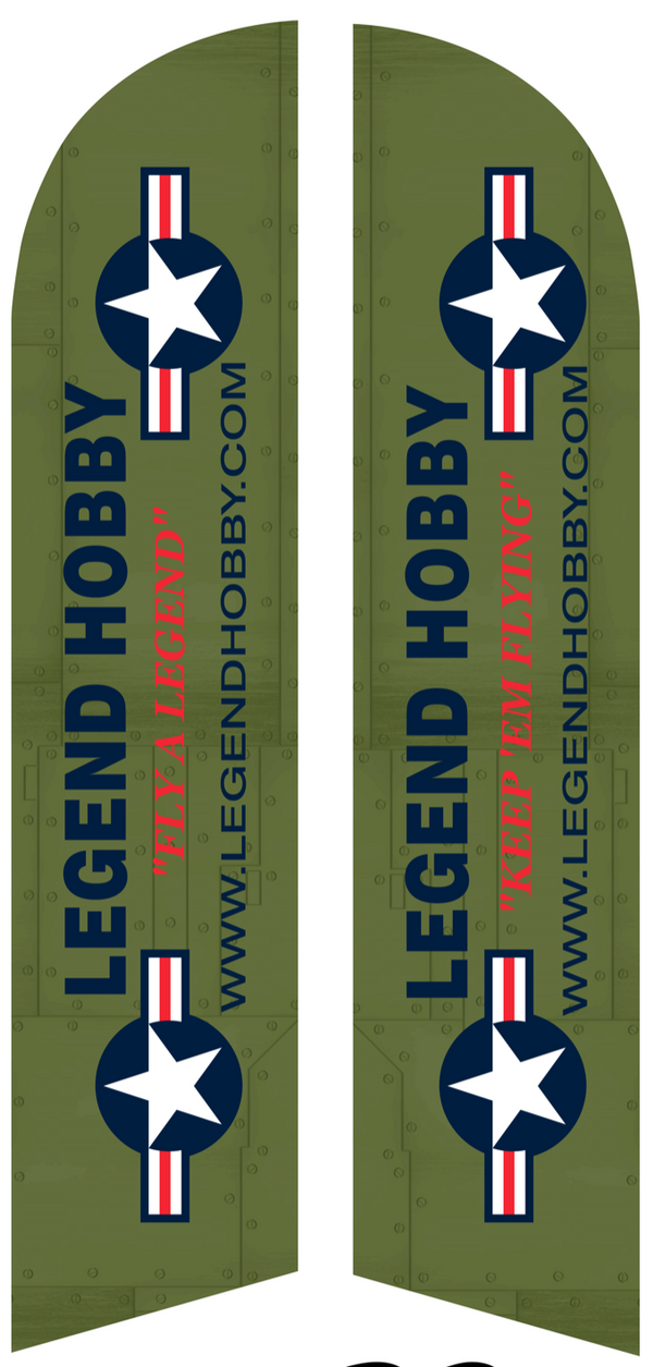 LEGEND HOBBY 16ft FEATHER FLAG WITH DOUBLE SIDE PRINTING - OLIVE