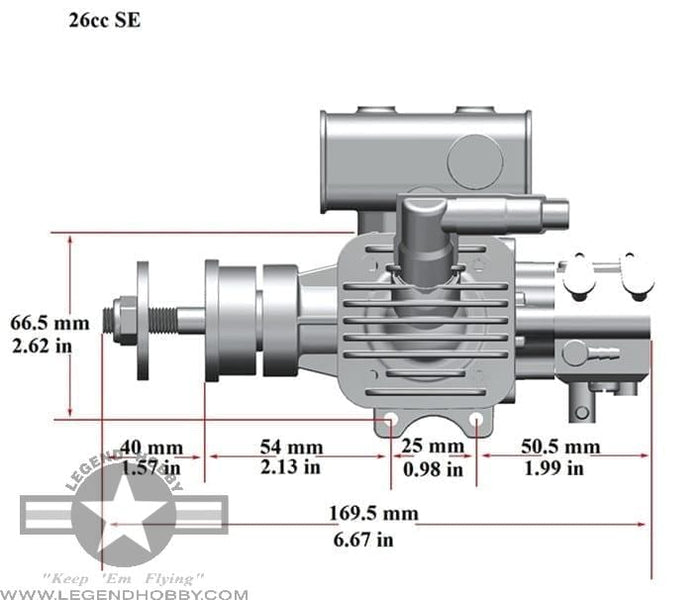 RCGF 26cc RE Stinger Engine | Shop Stinger Engines from Legend Hobby